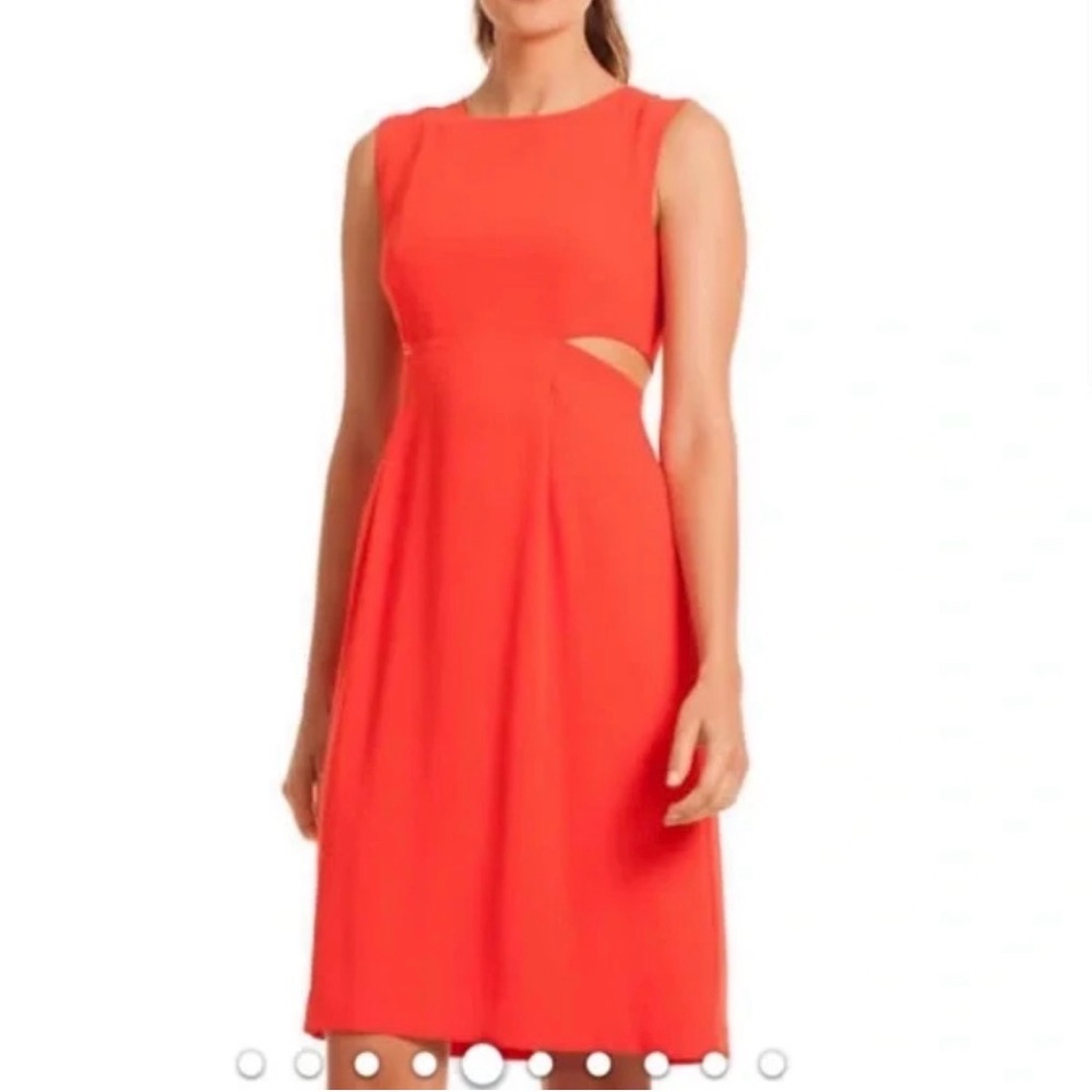 NWT Trina Turk Helena Cutout Dress  Red Orange Ginger Women 6 Sleeveless Sheath